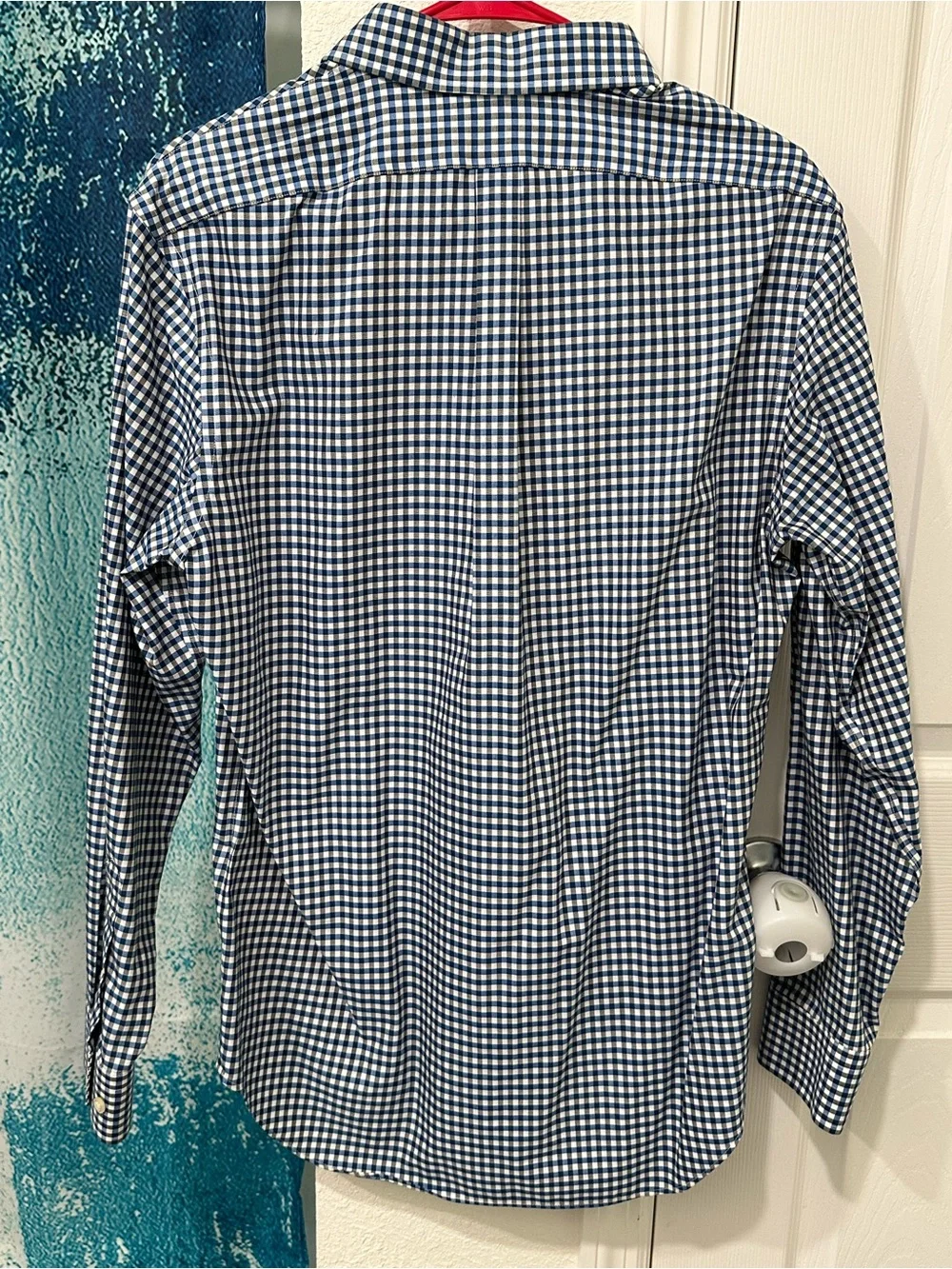 #26 Banana Republic Men's Navy & White Gingham Button-Down Shirt